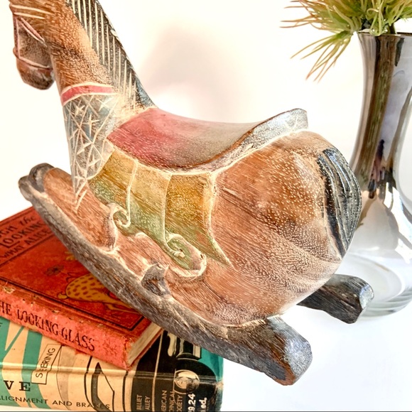 Hand carved rocking horse table decor Cottagecore - Picture 5 of 8